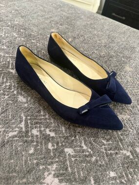 Sarah Flint Natalie Flats in Navy Suede. Size 37.5 (U.S. 7.5)